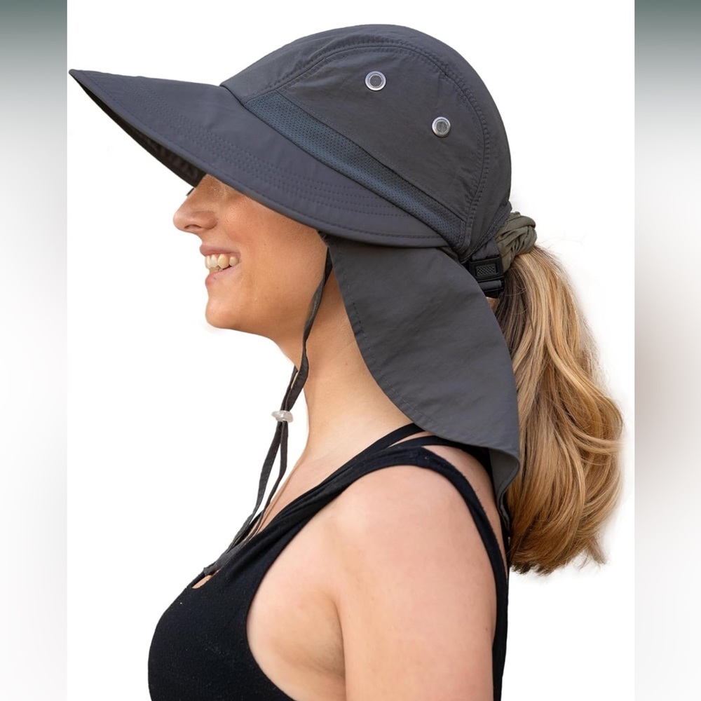 Camptrace Wide Brim UPF 50+ Hiking Fishing Garden Hat with Neck Flap Women Nylon